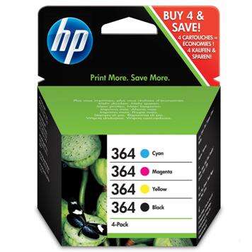 CARTUCHO ORIGINAL HP 364 Pack de 4 Cartuchos de Tinta Originales - N9J73AE