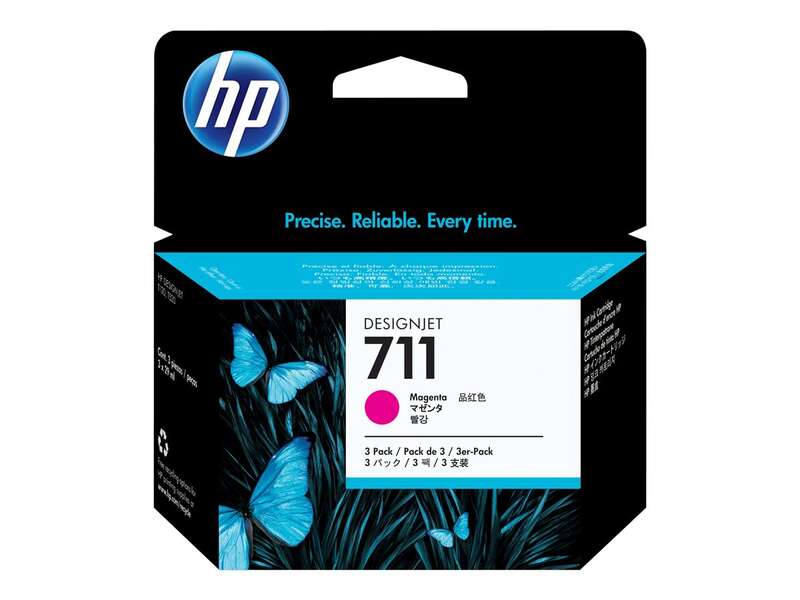 CARTUCHO ORIGINAL HP 711 Magenta Pack de 3 Cartuchos de Tinta Originales - CZ135A