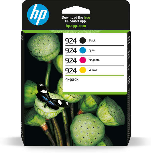 CARTUCHO ORIGINAL HP 924 Pack de 4 Cartuchos de Tinta Originales - 6C3Z1NE