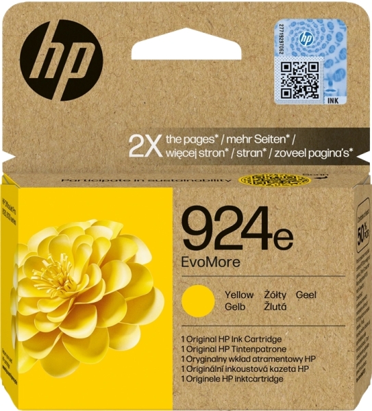CARTUCHO ORIGINAL HP 924e XL Amarillo Cartucho de Tinta Original - 4K0U9NE
