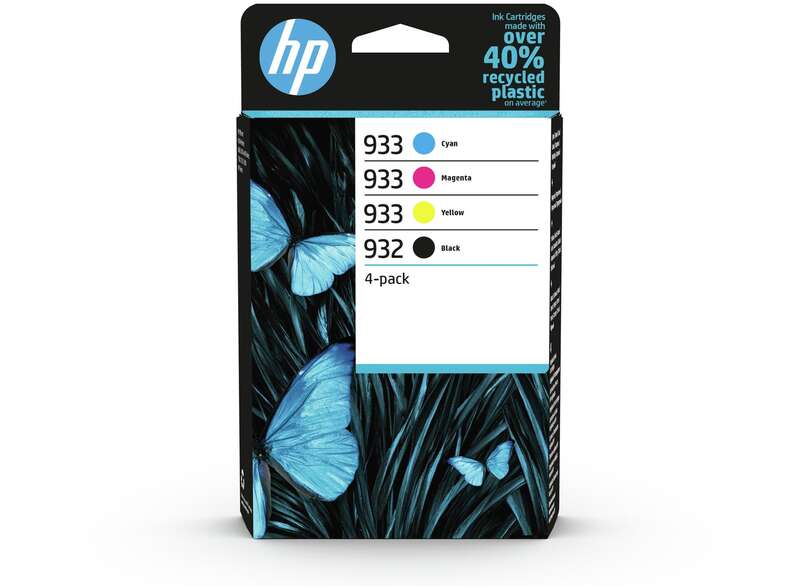 CARTUCHO ORIGINAL HP 932 + 933 Pack de 4 Cartuchos de Tinta Originales - 6ZC71AE