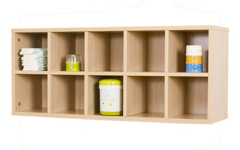 CASILLERO 10 HUECOS FABRICADO EN MADERA MELAMINA HAYA DE 19MM DE 100X42X28CM 770-10