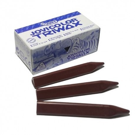 CERAS JOVICOLOR TRIWAX MARRON OSCURO CAJA DE 12 UNIDADES REF: 973/15