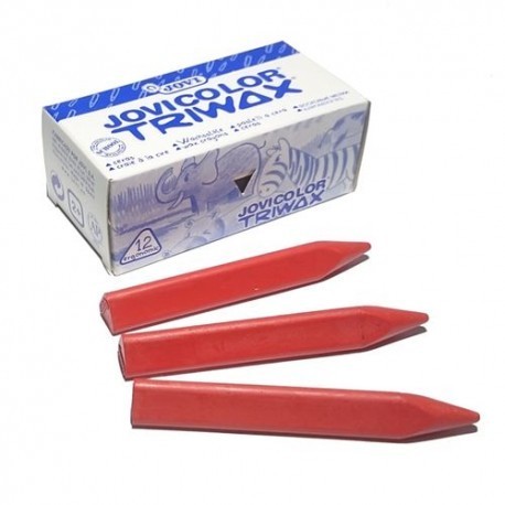 CERAS JOVICOLOR TRIWAX ROJO CAJA 12 UNIDADES  97302