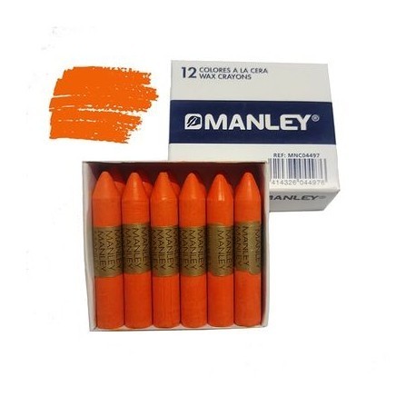 CERAS MANLEY UNICOLOR NARANJA DE 12 UNID. Nº 6