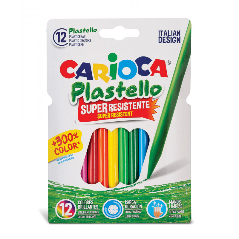 CERAS PLASTICERAS CARIOCA PASTELLO SUPERRESISTENTES ***CAJA 12 COLORES***