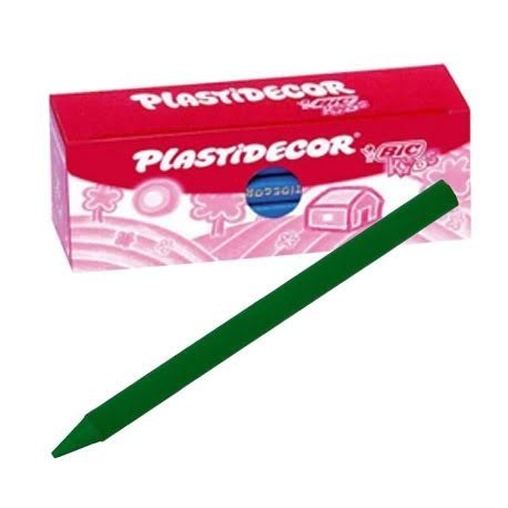 CERAS ***PLASTIDECOR*** CAJA UNICOLOR DE 25 UNIDADES VERDE CLARO