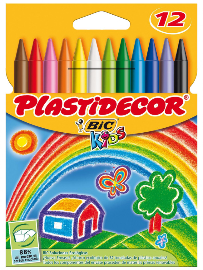CERAS PLASTIDECOR DE 12 COLORES REF. 8757702
