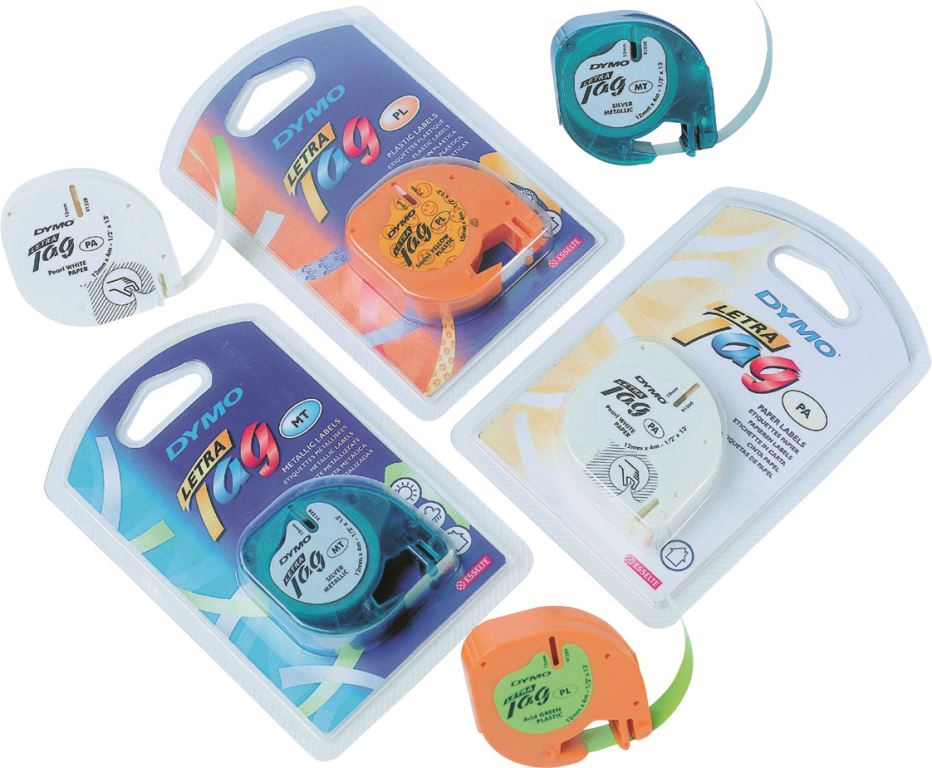 CINTA DYMO LETRA TAG TRANSPARENTE PLASTIC 12MMX4M 12267/36597