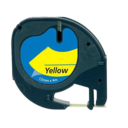CINTA DYMO LETRATAG ****COMPATIBLE**** FONDO AMARILLO 12MMX4METROS REF: DYR-91202