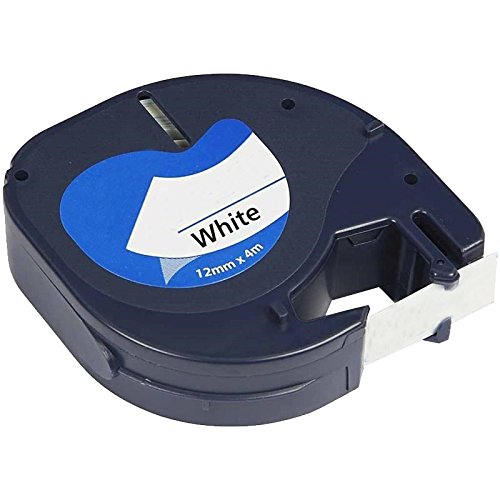 CINTA DYMO LETRATAG ****COMPATIBLE**** FONDO BLANCO 12MMX4METROS REF: DYR-91201