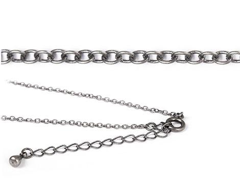 COLLAR CON CIERRE MUELLE DE 45CM COLOR PLATA VIEJA REF: 10043-AS
