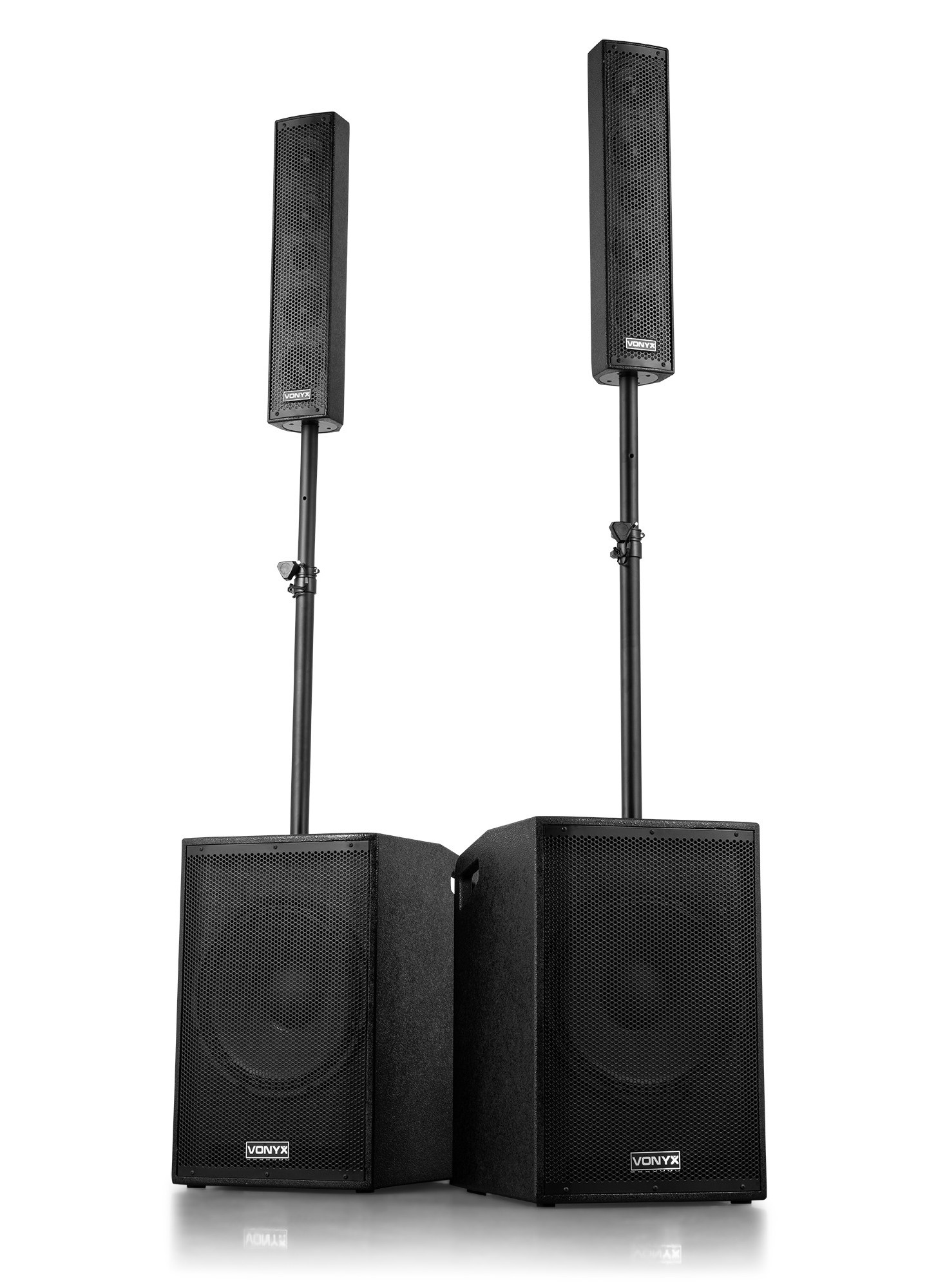 CONJUNTO ALTAVOCES ACTIVOS 2.2 DE 1250W SUBWOOFER DE 15" Y DOS ALTAVOCES SATELITE / BLUETOOTH/USB/SD/ CABLES Y SOPORTES INCLUIDOS/