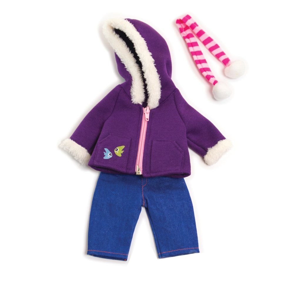 CONJUNTO FRIO POLAR LILA PARA MUÑECO 32CM MINILAND 31637