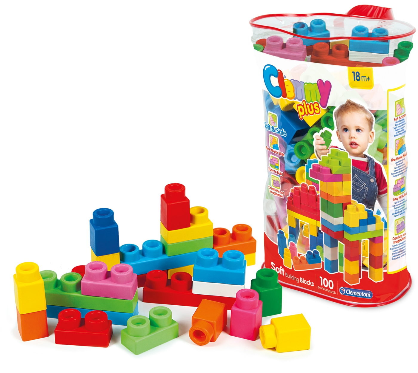 CONSTRUCCIONES CLEMMY PLUS BOLSA 100 BLOQUES BLANDITOS REF: CL 14956