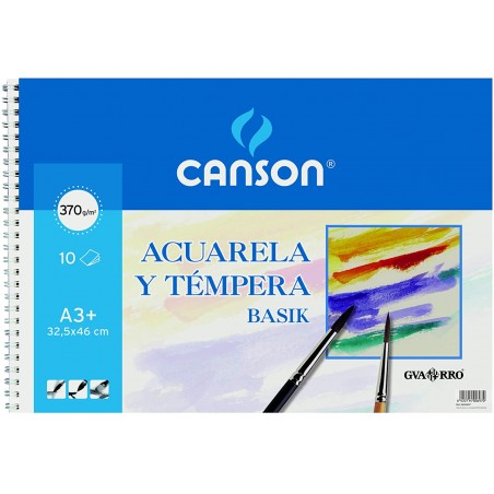 CUADERNO ACUARELA BASIK 10 HOJAS 370G A3+ REF: C200400697