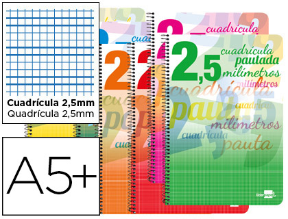 CUADERNO CUARTO LAMELA PAUTA 2.5MM LIDERPAPEL 40 HOJAS REF: 58591