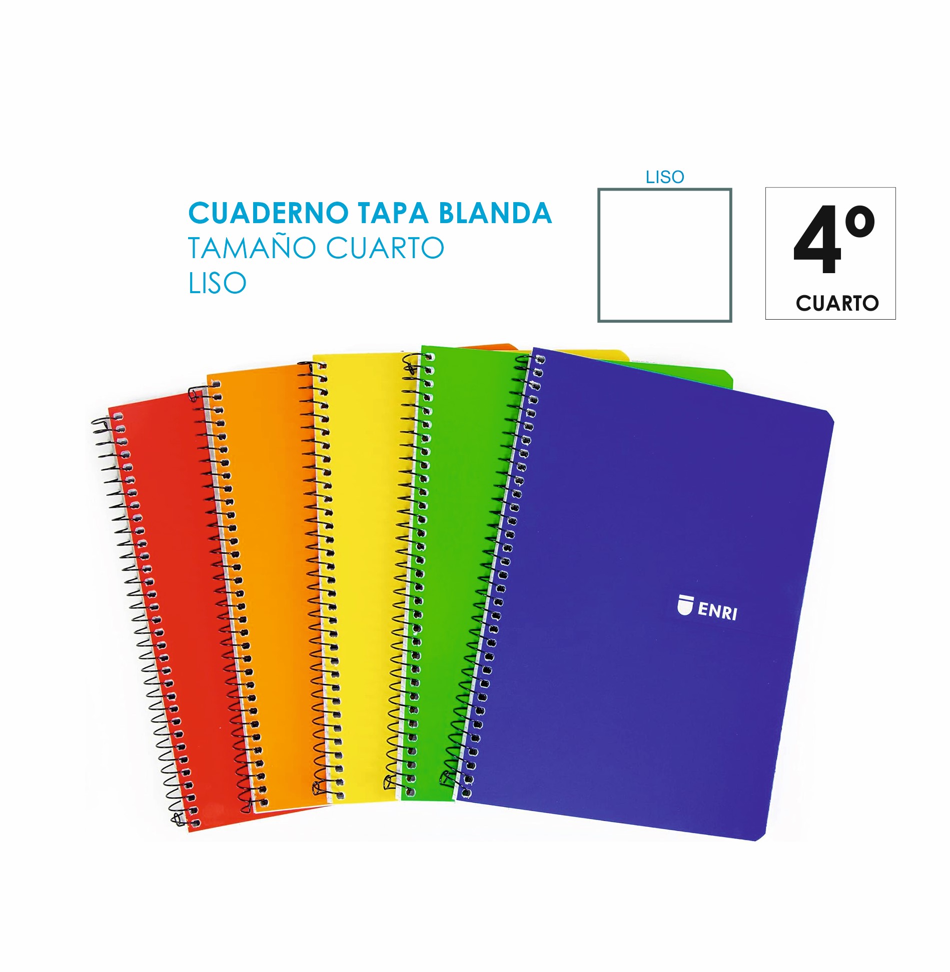 CUADERNO CUARTO LISO ENRI 80H REF. 16382