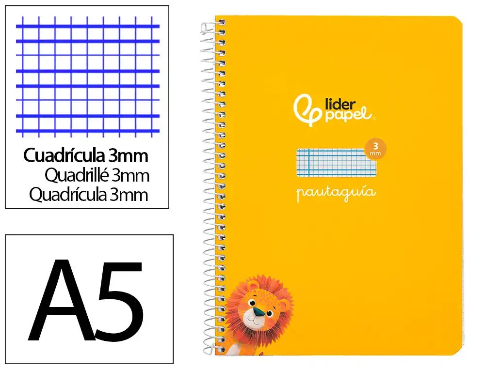 CUADERNO ESPIRAL A5 CUARTO PAUTAGUIA 3MM ***TAPA DURA AMARILLO*** 80 HOJAS PAEL 90GR