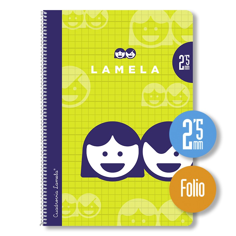 CUADERNO ESPIRAL FOLIO TAPA NORMAL ***LAMELA DEL 2.5*** 80 HOJAS REF: 07F002