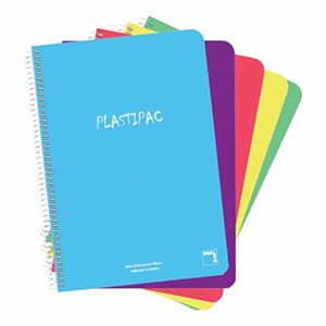 CUADERNO FOLIO CUADRICULA PLASTIPAC 80 HOJAS PAPEL 90 GRAMOS TAPA POLIPROPILENO REF: PACSA 16467