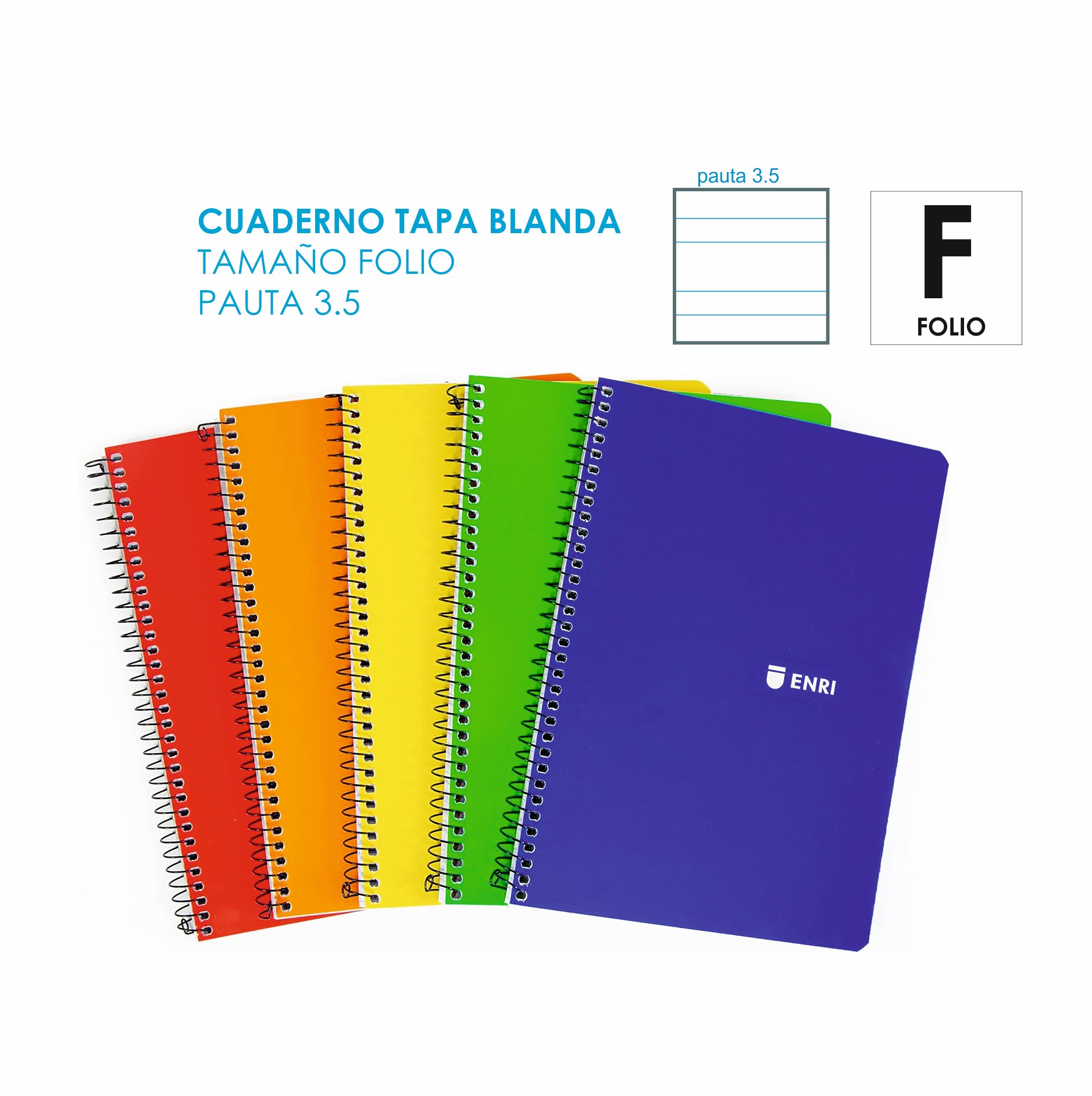 CUADERNO FOLIO PAUTA 3.5 80H ENRI REF. 16420 3
