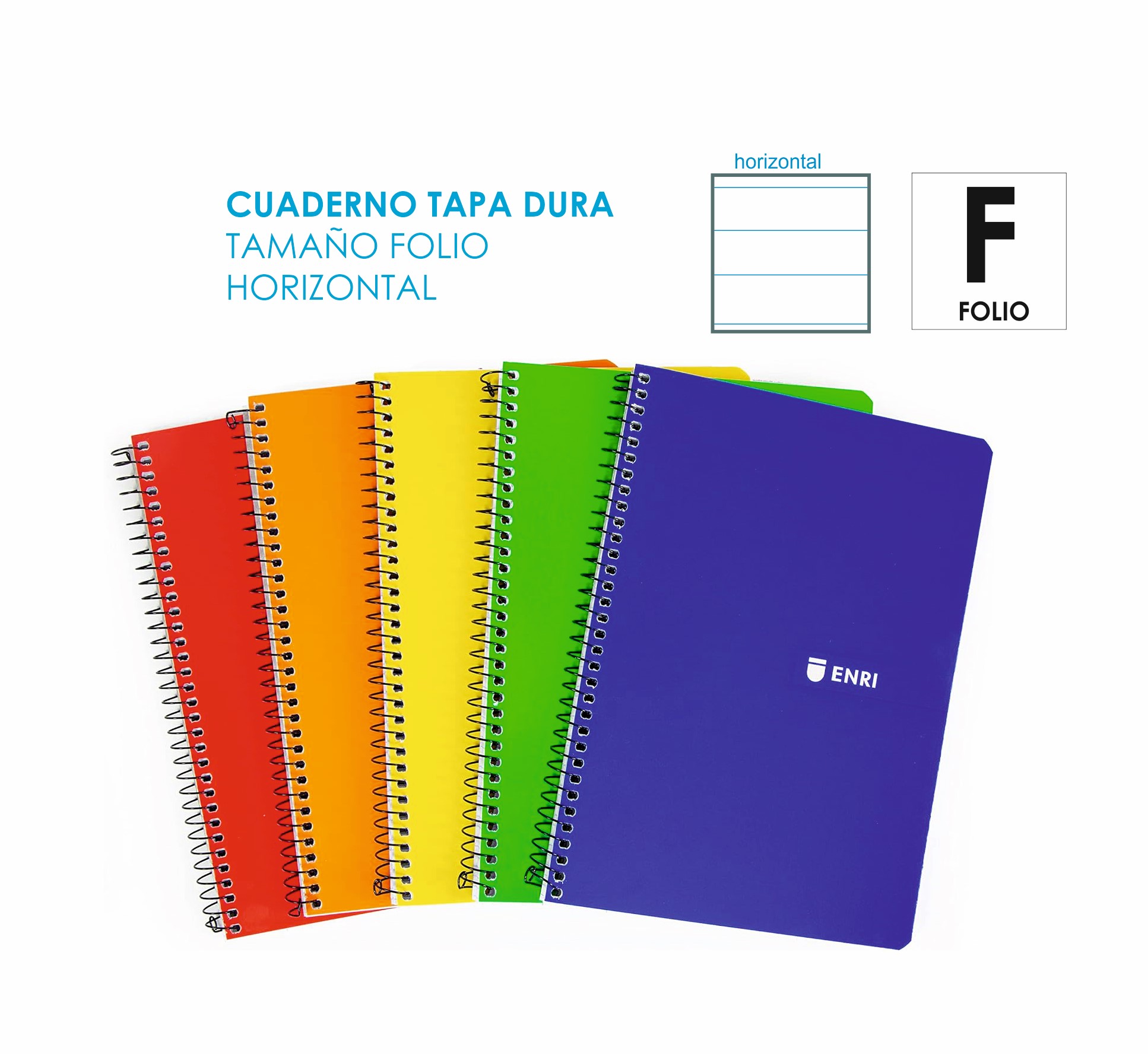 CUADERNO FOLIO TAPA DURA HORIZONTAL 80H ENRI REF.16221
