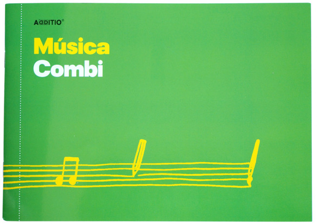 CUADERNO LIBRETA MUSICA COMBI DE ADDITIO CON PENTAGRAMAS DE 4MM Y 48 HOJAS REF: M45