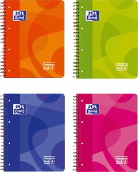 CUADERNO OXFORD A4 CUADRICULA 5X5 120 HOJAS TAPAS PLASTICO 10250420 **ECHAR REF. 998600**