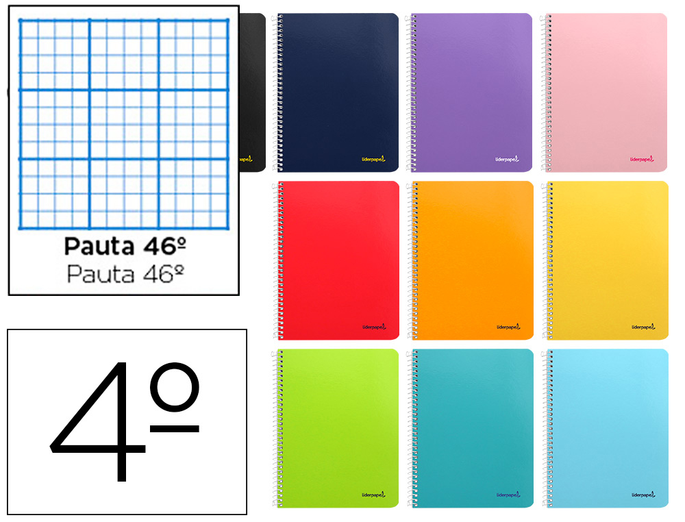 CUADERNO TAPA DURA CUARTO RAYADO 46 *MILIMETRADO 3MM* 80 HOJAS TAURO REF:08046 / BC55