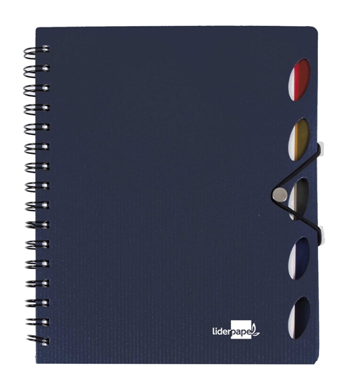 CUADERNO TAPA POLIPROPILENO CON 100 HOJAS Y SEPARADORES LIDERPAPEL REF: 35970