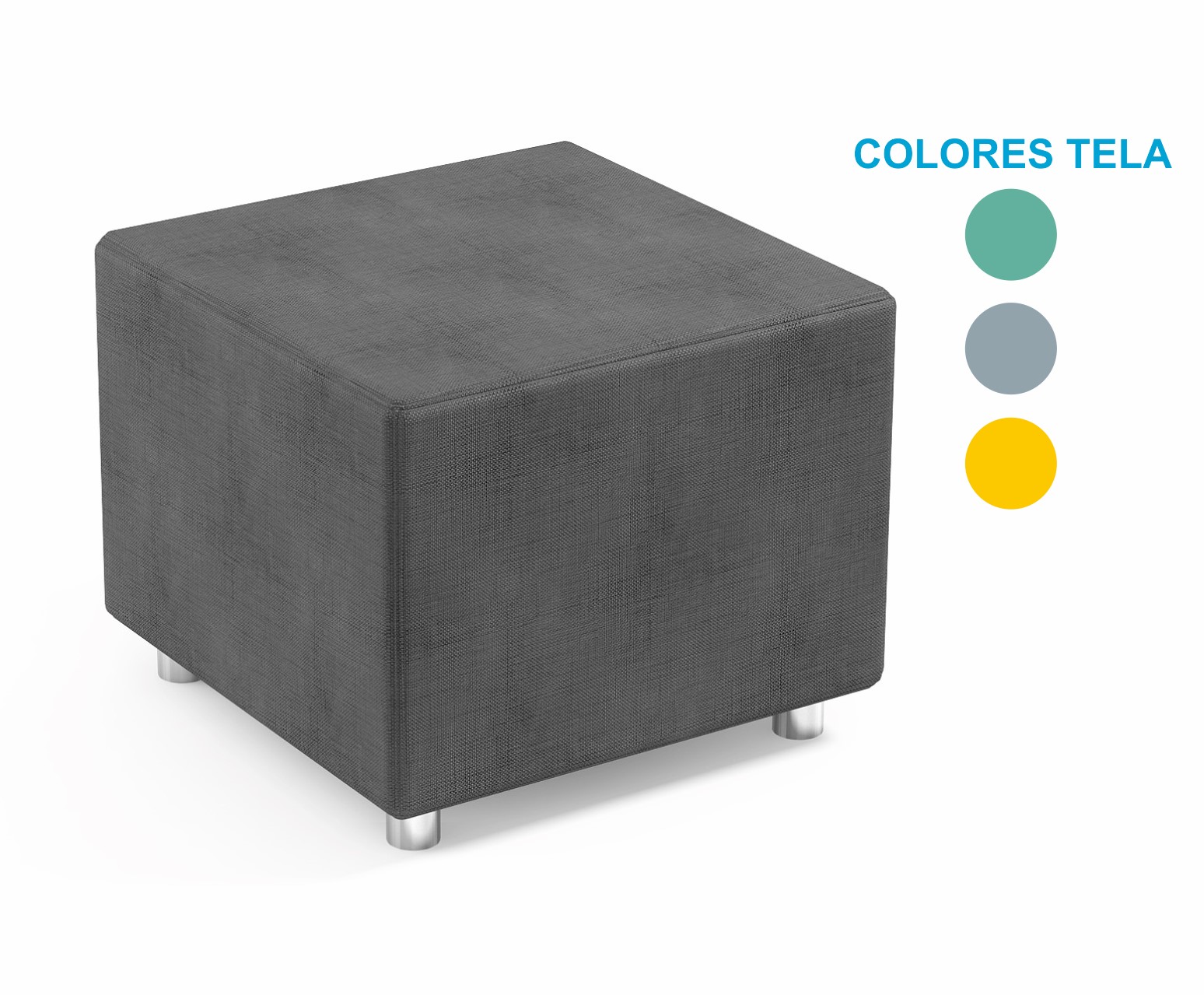 CUBE PUFF FORMA CUADRADO, ESTRUCTURA DE MADERA 55X55X45CM REF. 12002