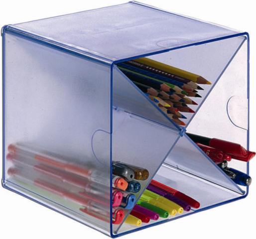 CUBO ORGANIZADOR AZUL TRANSPARENTE 152X152X152MM