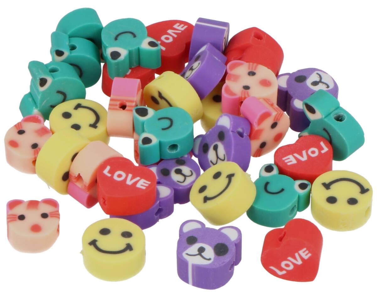 CUENTAS PASTA POLIMERICA ***MOTIVOS INFANTILES*** DIAMETRO 10MM BOLSA DE 35 UNIDADES