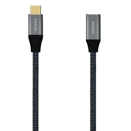 Cable Alargador USB 3.1 Tipo-C Aisens A107-0635 20GBPS 5A 100W/ USB Tipo-C Macho - USB Tipo-C Hembra