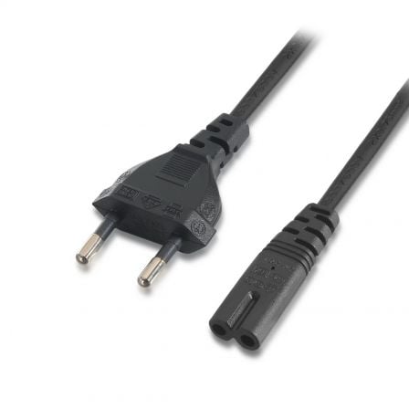 Cable Alimentación Forma 8 Aisens A132-0173/ CEE7/16 Macho - C7 Hembra/ 1.5m/ Negro