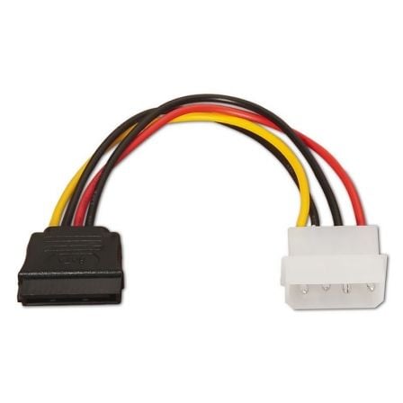 Cable Alimentación SATA Aisens A131-0158/ Molex 4 PIN Macho - SATA Hembra/ 16cm