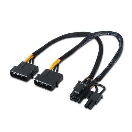 Cable Alimentación Tarjeta Gráfica Aisens A131-0165/ 2x Molex Macho - Molex 6+2 PIN Macho/ 20cm