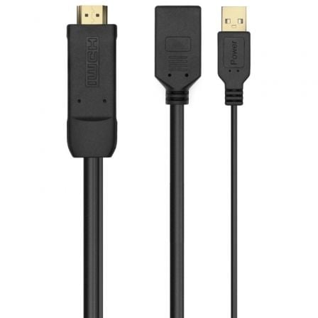 Cable Conversor 4K Aisens A122-0642/ HDMI Macho - DisplayPort Hembra - USB Macho/ 10cm + 10cm/ Negro