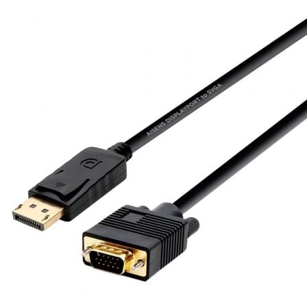 Cable Conversor Aisens A125-0365/ DisplayPort Macho - VGA Macho/ 2m/ Negro