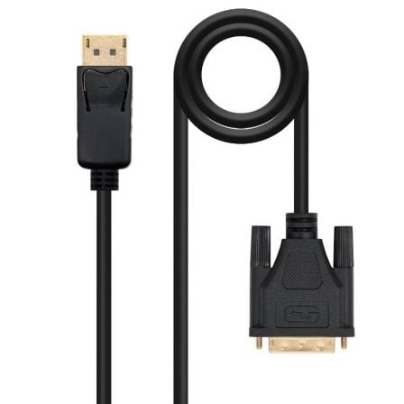 Cable Conversor Nanocable 10.15.4502/ Displayport Macho - DVI Macho/ 2m/ Negro