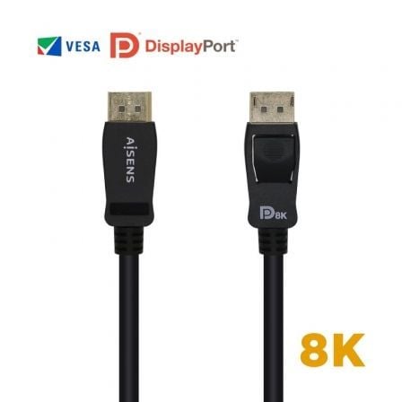 Cable Displayport 1.4 8K Aisens A149-0433/ Displayport Macho - Displayport Macho/ 3m/ Certificado/ N