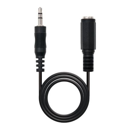 Cable Estéreo Nanocable 10.24.0203/ Jack 3.5 Macho - Jack 3.5 Hembra/ 3m/ Negro