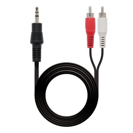 Cable Estéreo Nanocable 10.24.0305/ Jack 3.5 Macho - 2x RCA Macho/ 5m/ Negro