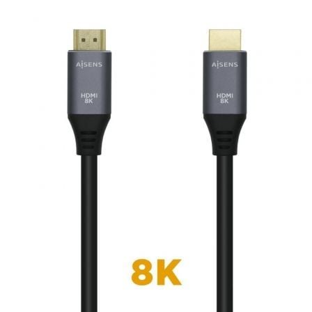 Cable HDMI 2.1 8K Aisens A150-0425/ HDMI Macho - HDMI Macho/ 50cm/ Gris Negro