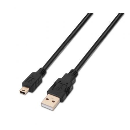 Cable USB 2.0 Aisens A101-0023/ USB Macho - USB Mini Macho/ 50cm/ Negro