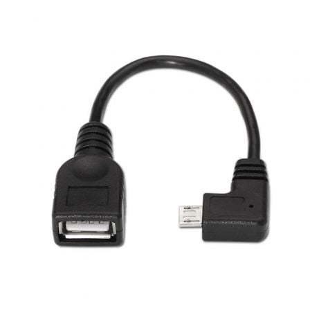 Cable USB 2.0 Aisens A101-0032/ MicroUSB Macho - USB Hembra/ 15cm/ Negro