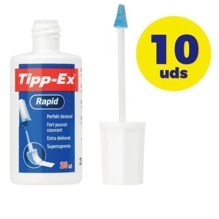 Caja de Correctores de Escritura Líquida Bic Tipp-Ex Rapid/ 20ml/ 10 unidades