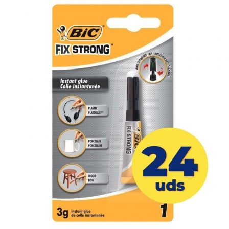 Caja de Pegamento en Tubo Bic Fix Strong/ 3g/ 24 unidades