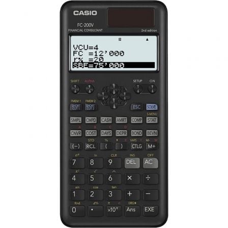 Calculadora Científica Casio FC-200V-2/ Negra